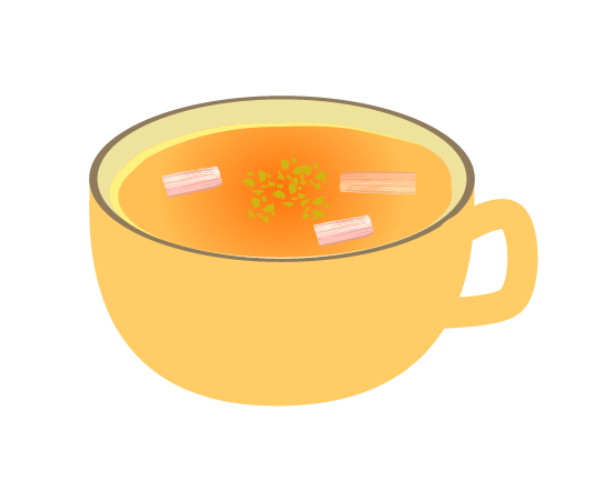 シンプルなコンソメスープのイラスト