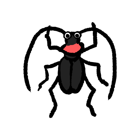 可愛いクビアカツヤカミキリのイラスト1
