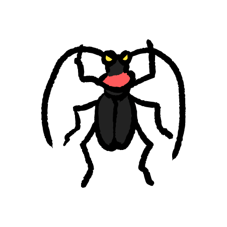 可愛いクビアカツヤカミキリのイラスト2