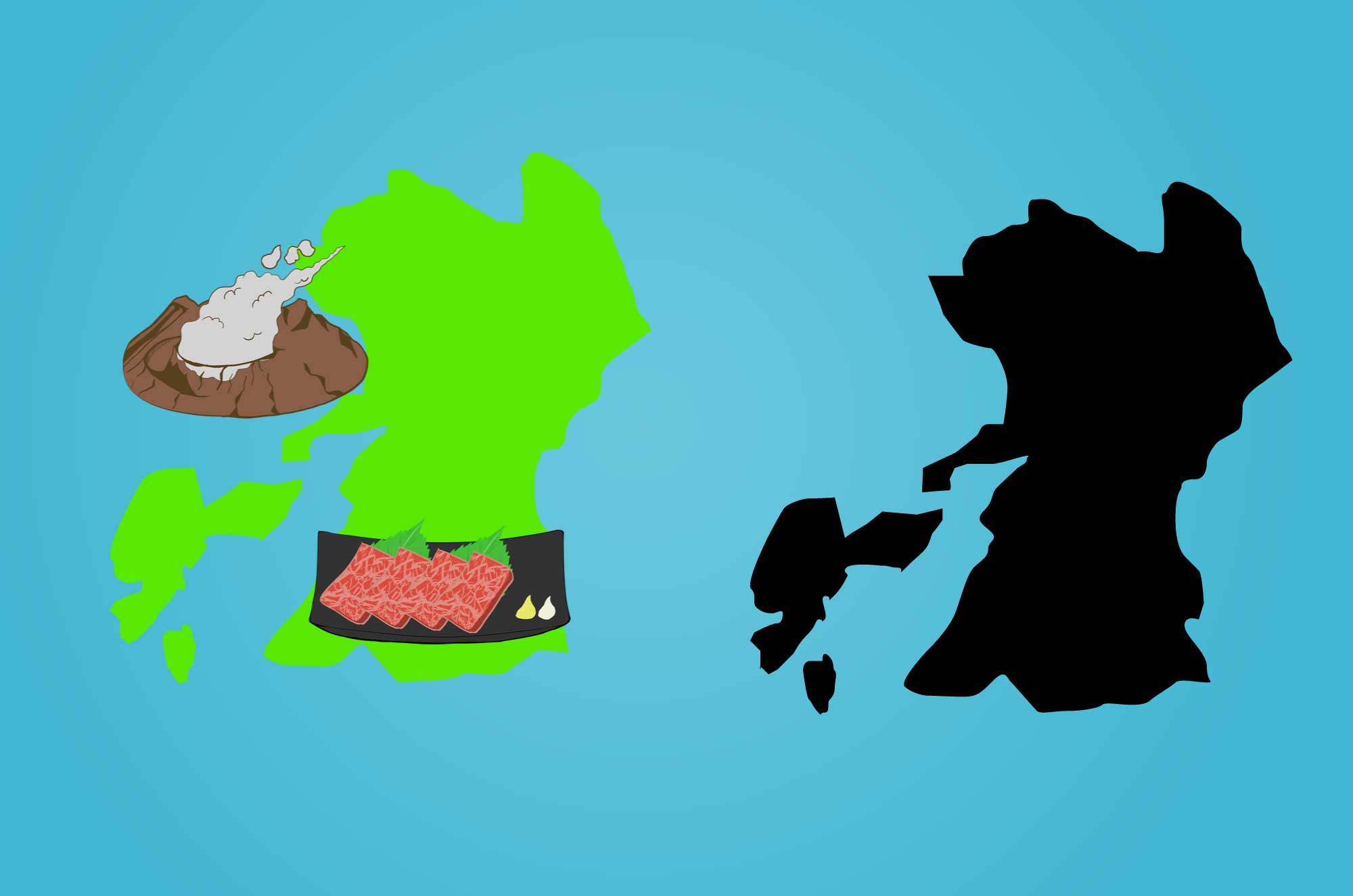 熊本のフリーイラスト 馬刺し 阿蘇山 地図素材 チコデザ 熊本のフリーイラスト 馬刺し 阿蘇山 地図素材 チコデザ