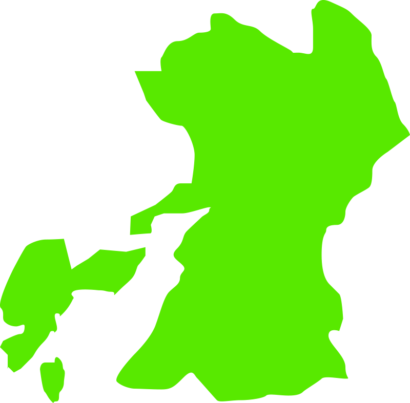 熊本の地図(大陸)のイラスト