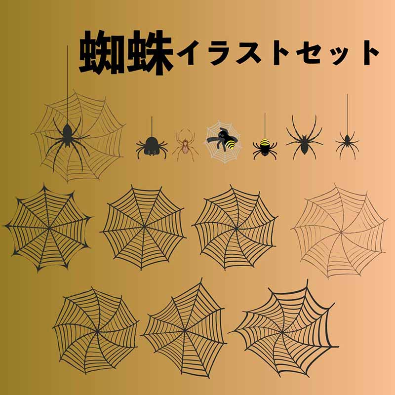 蜘蛛のイラスト14セット