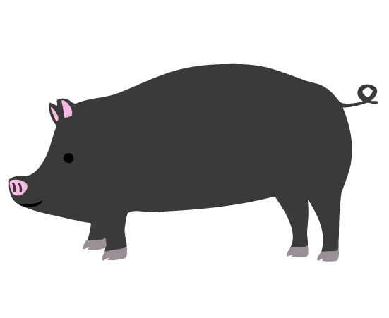 シンプルな黒豚のイラスト