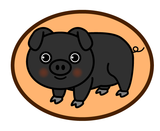黒豚アイコンのイラスト