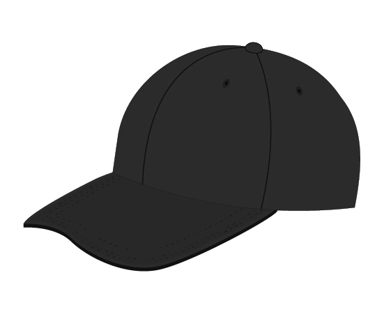 黒いキャップ(帽子)のイラスト