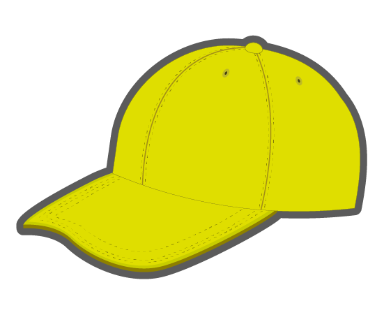 かわいい黄色いキャップ(帽子)のイラスト