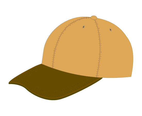 シンプルなベージュのキャップ(帽子)のイラスト
