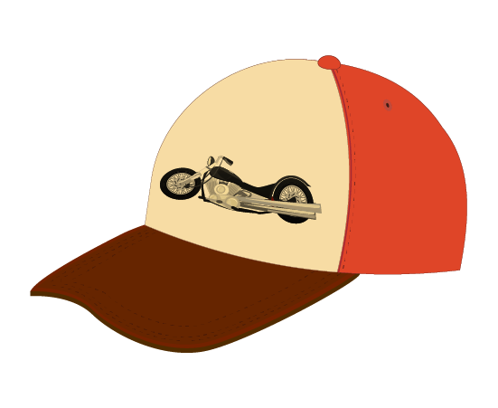 赤いデザインキャップ(帽子)の挿絵