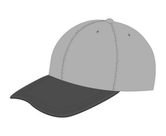 白黒キャップ(帽子)のイラスト