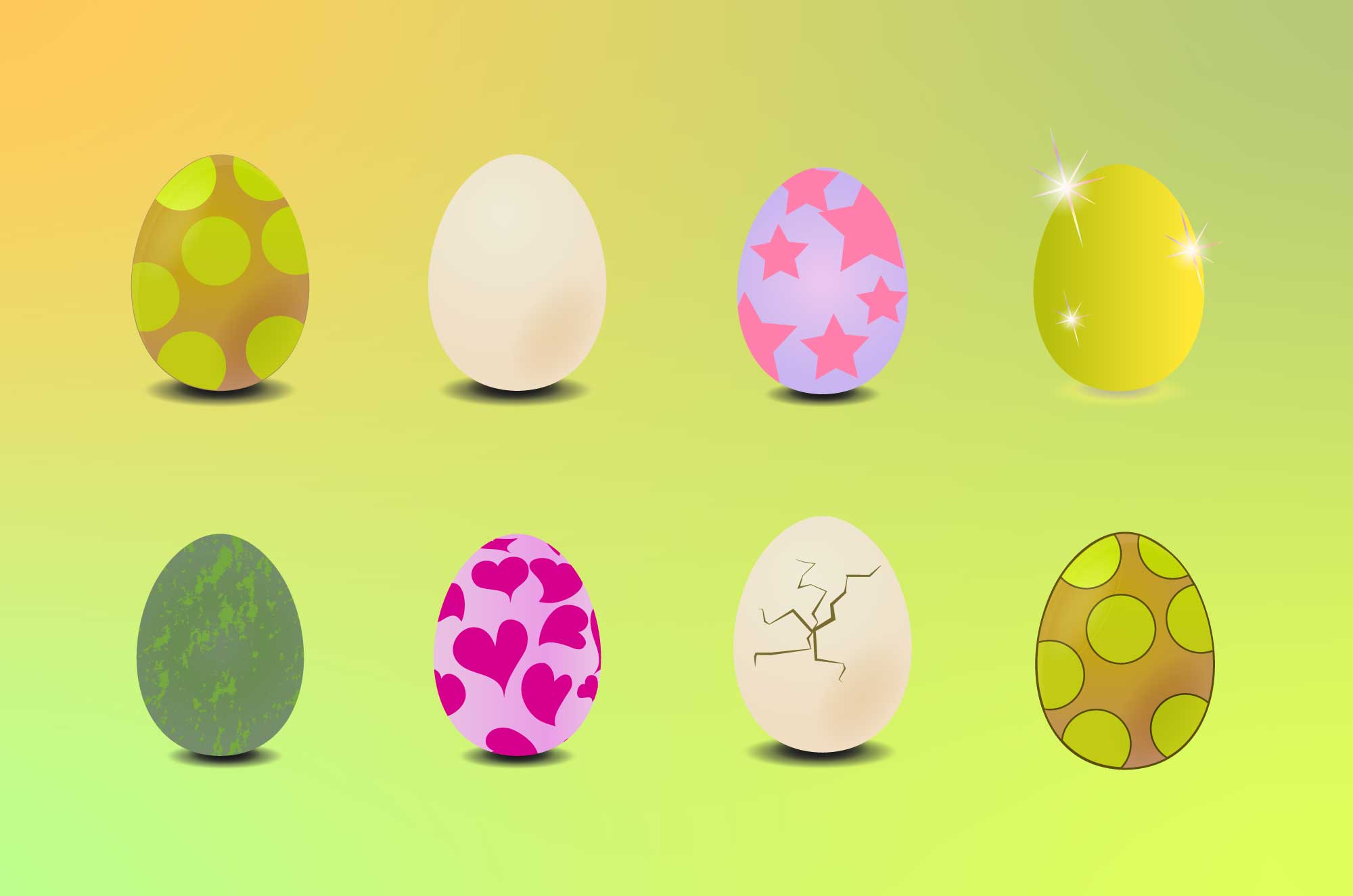 恐竜の卵フリーイラスト 可愛い模様の卵素材集 チコデザ