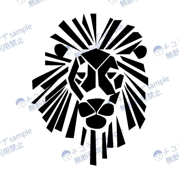 ライオンのタトゥー風イラスト