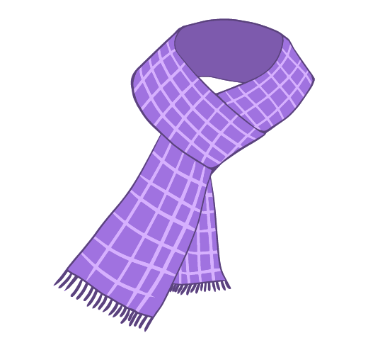 マフラー(紫)のイラスト