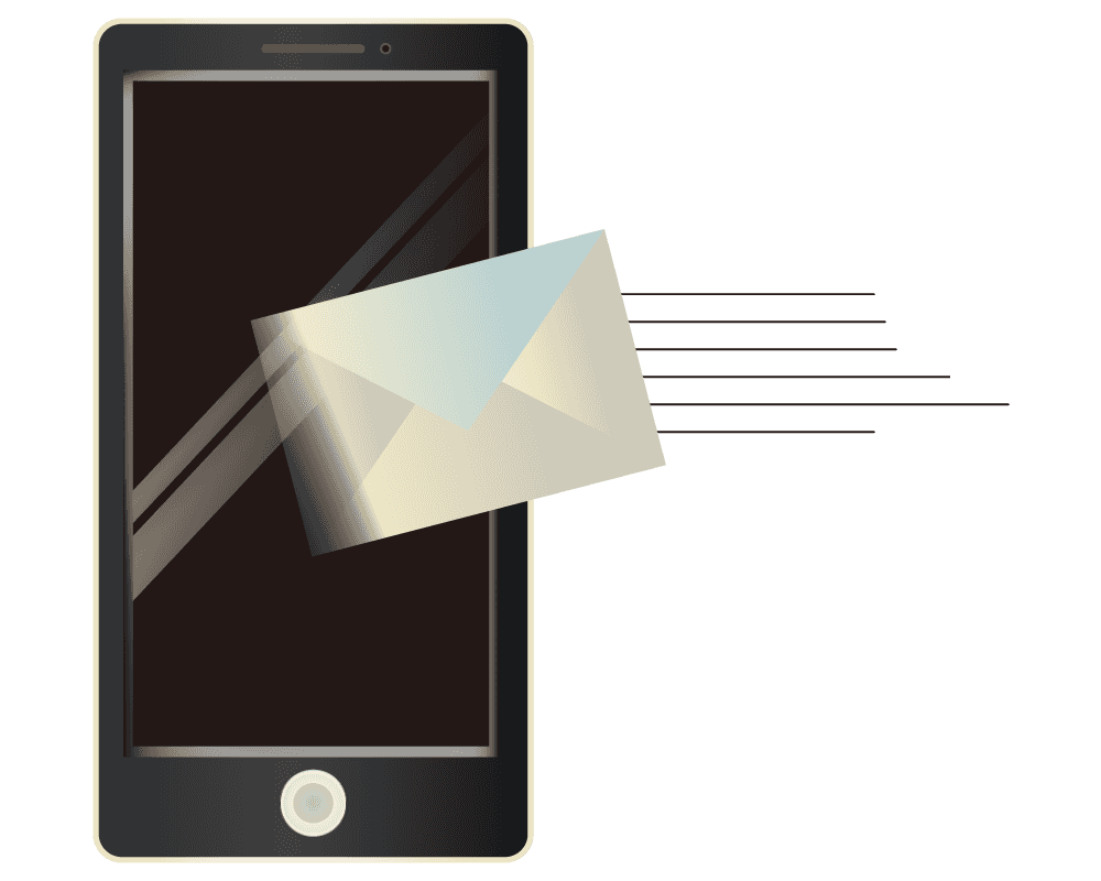 スマホに受信したメールのイラスト