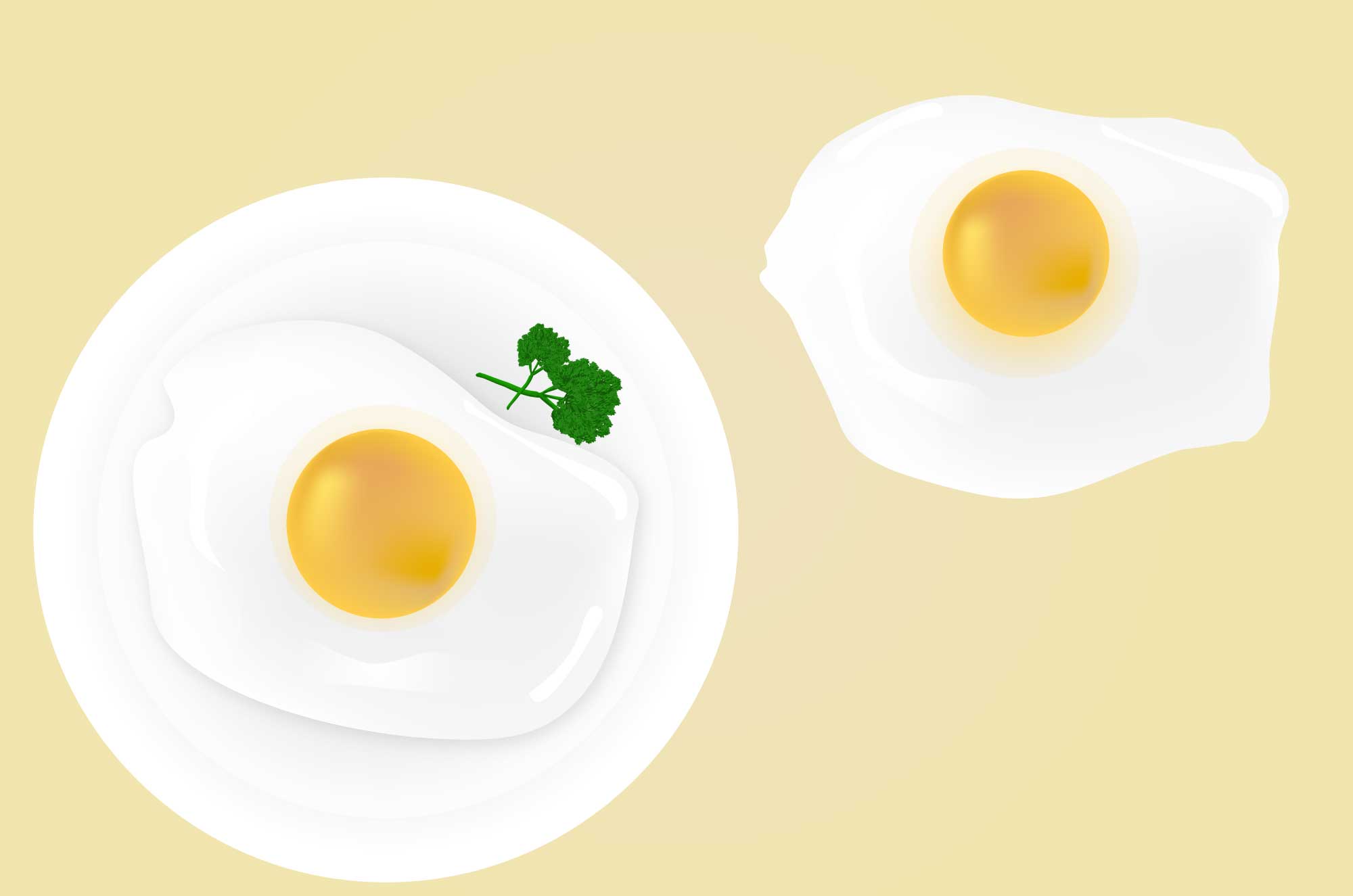 美味しそうな目玉焼きの無料イラスト - 朝食の素材