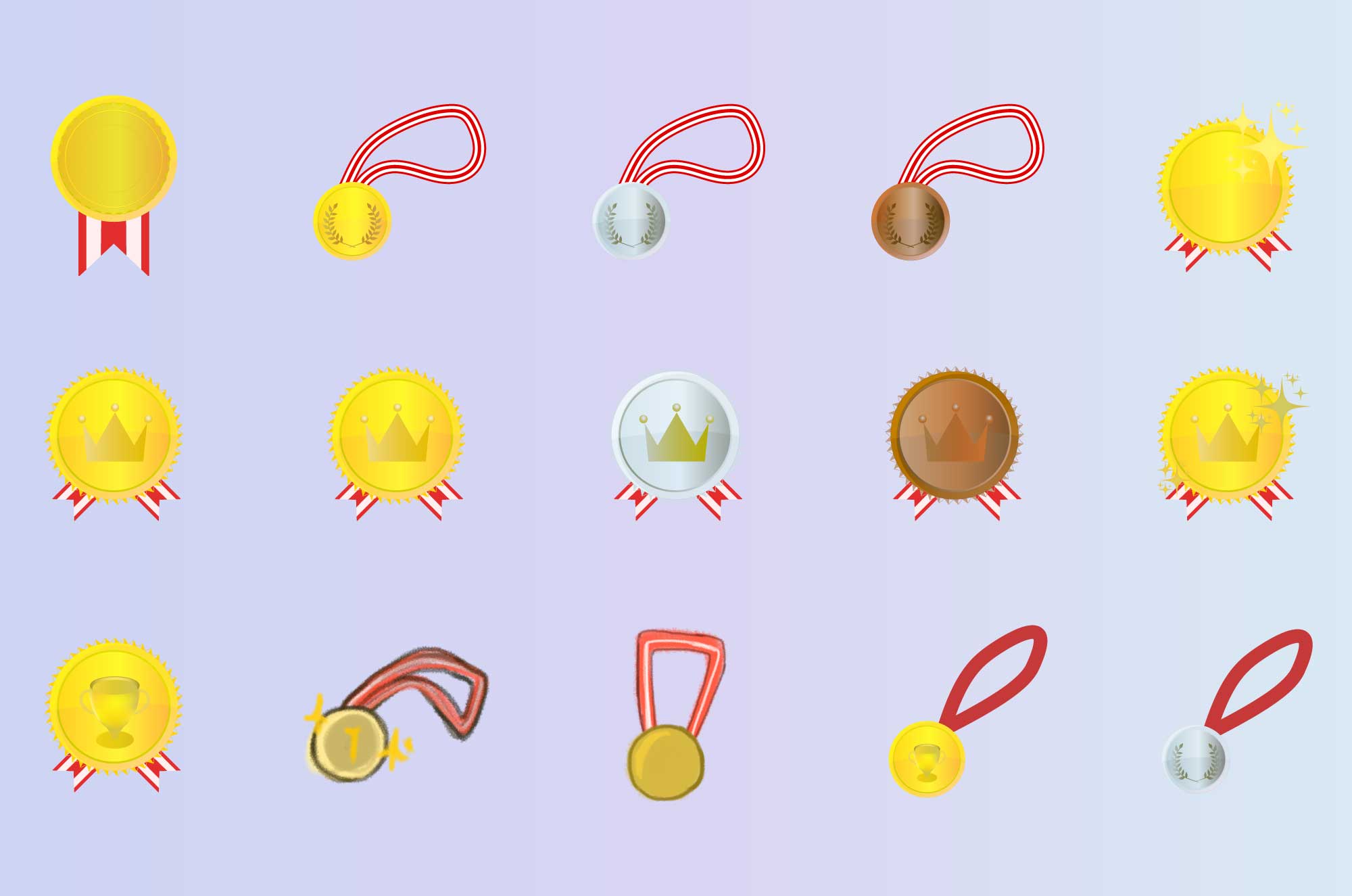 メダルのフリーイラスト - 金・銀・銅の無料素材 - チコデザ