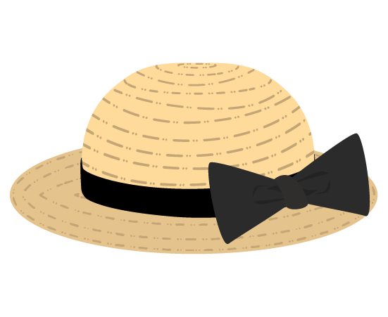 かわいい麦わら帽子のイラスト