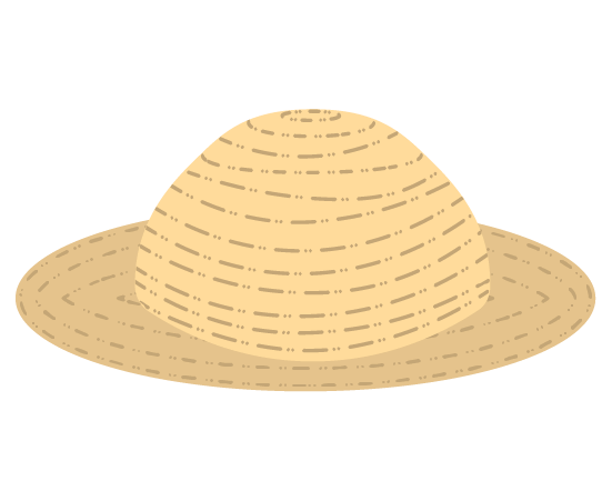 シンプルな麦わら帽子のイラスト