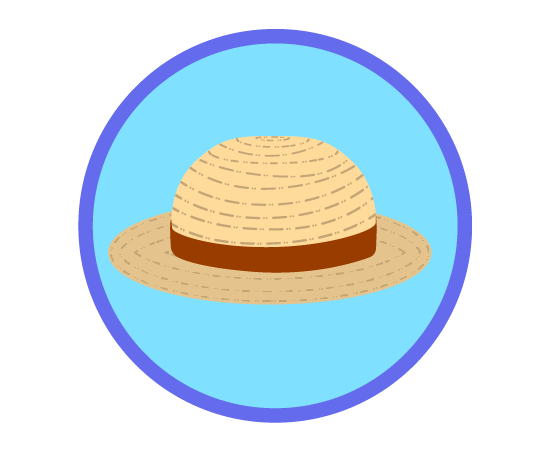 麦わら帽子アイコンのイラスト