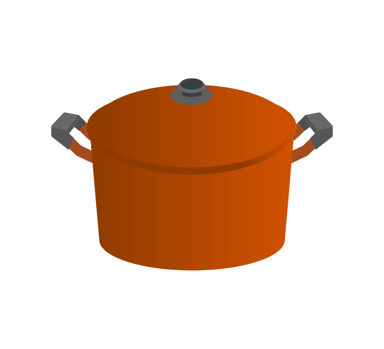 かわいい鍋(茶)のイラスト