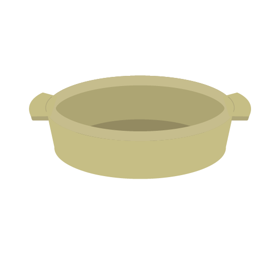 土鍋(蓋なし)のイラスト
