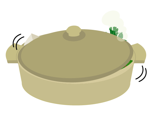 グツグツ煮える鍋のイラスト