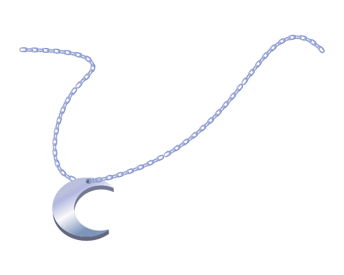 月のネックレス(銀)のイラスト
