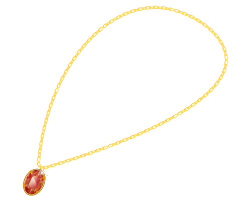 宝石ネックレス(赤)のイラスト