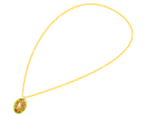 宝石ネックレス(黄)のイラスト