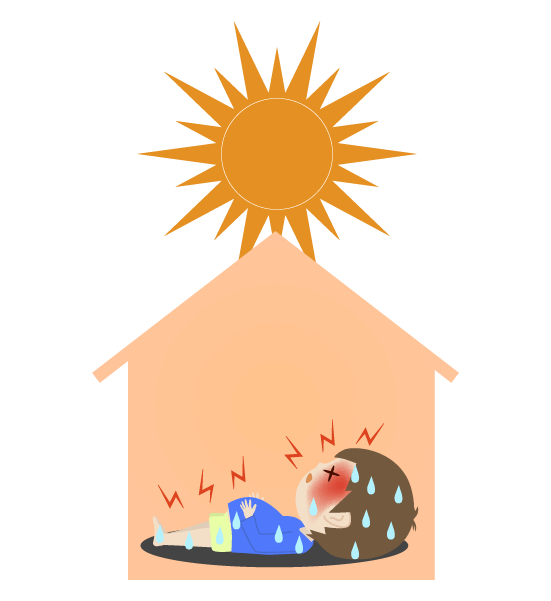 熱中症イラスト - 夏の暑い日の注意挿絵フリー素材 - チコデザ
