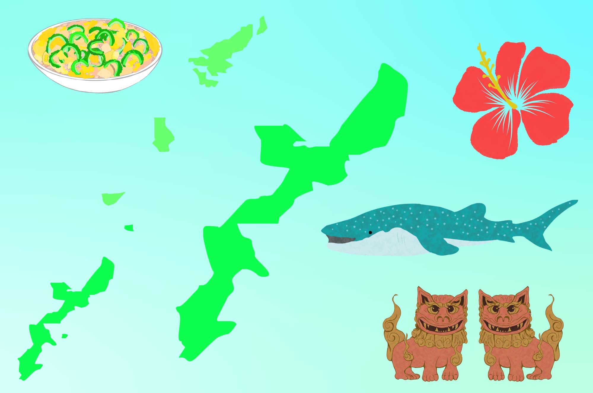 沖縄のフリーイラスト 名産 名物 地図の素材 チコデザ