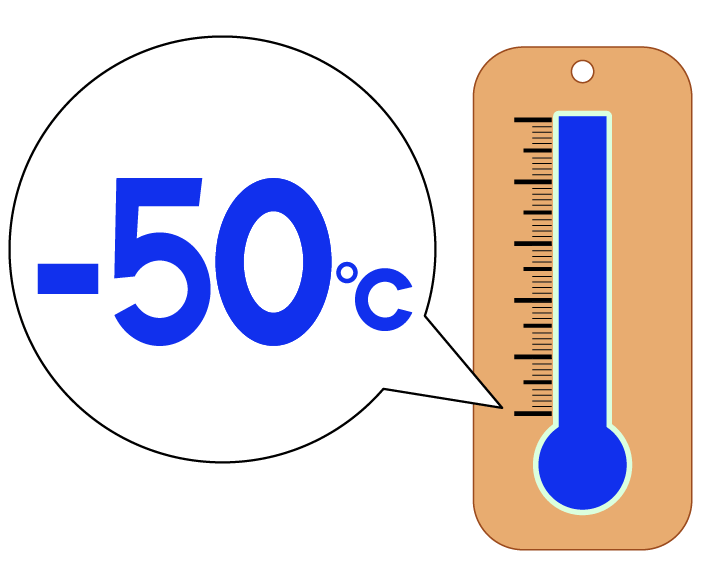-50度の温度計のイラスト