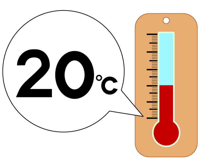 20度の温度計のイラスト