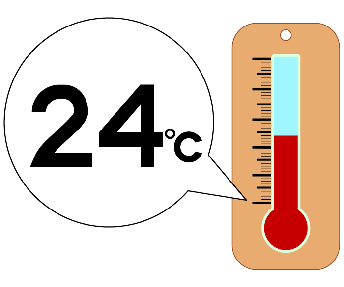 24度の温度計のイラスト