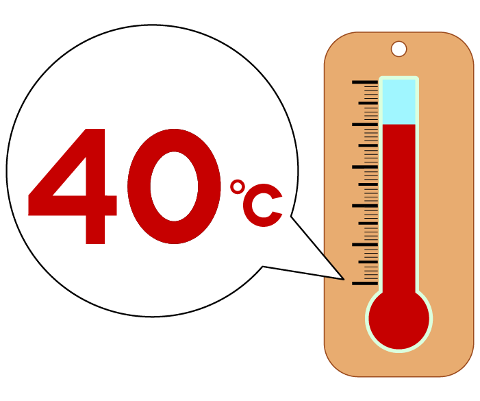 40度の温度計のイラスト