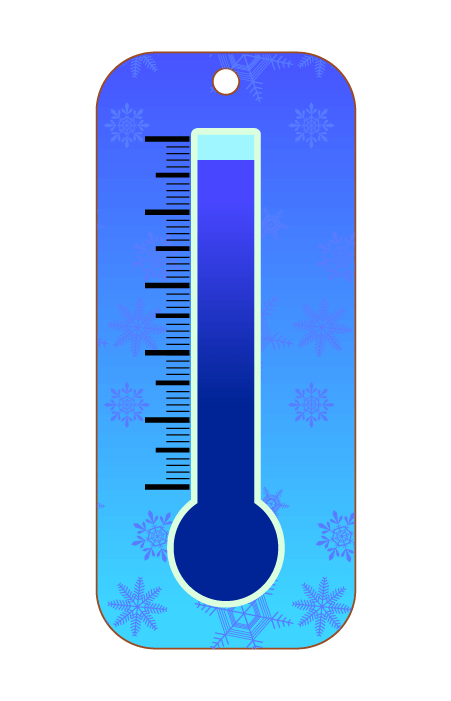 凍りつく温度計のイラスト