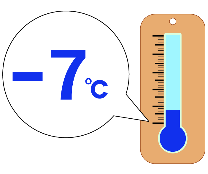 -7度の温度計のイラスト