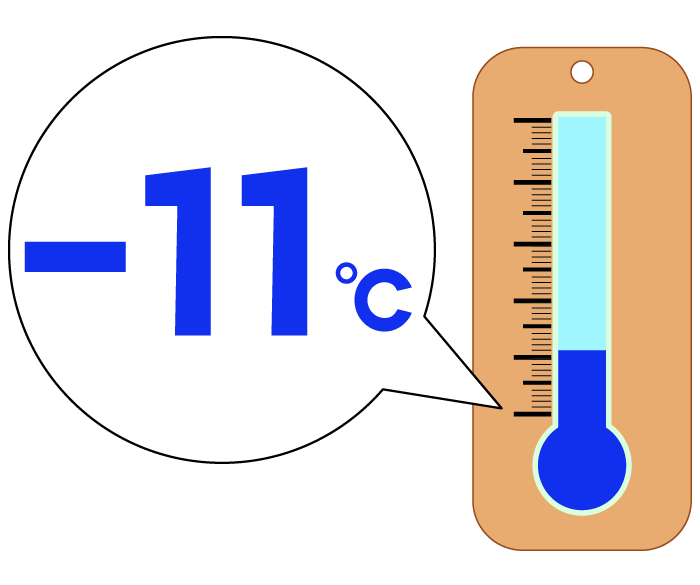 -11度の温度計のイラスト