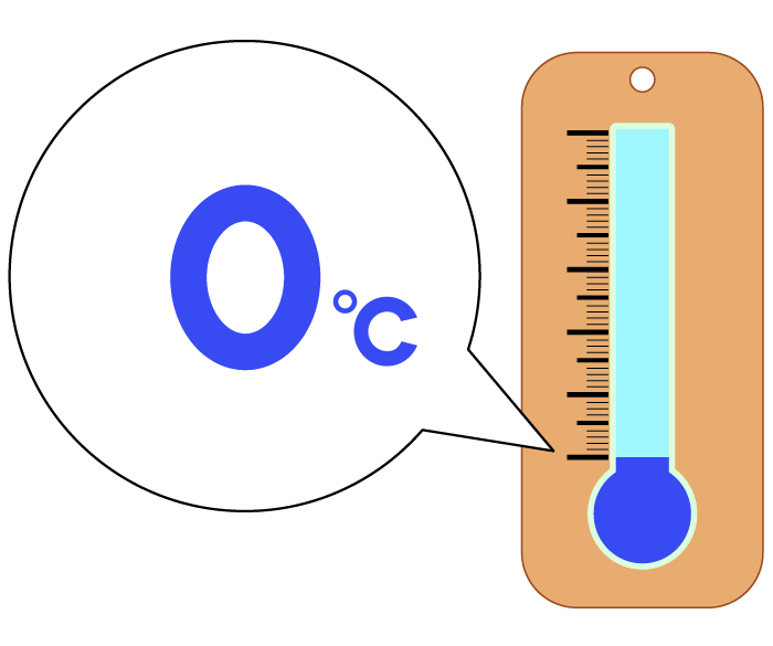 0度の温度計のイラスト