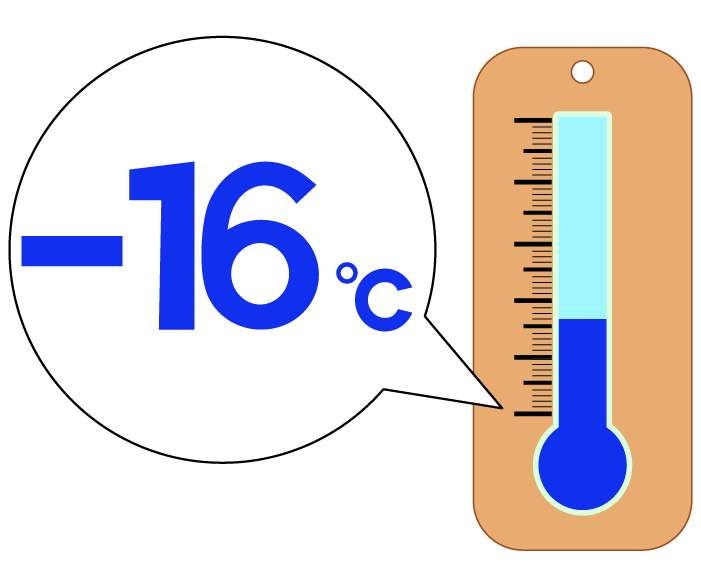 -16度の温度計のイラスト