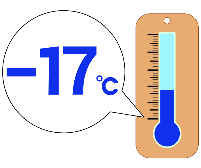 -17度の温度計のイラスト