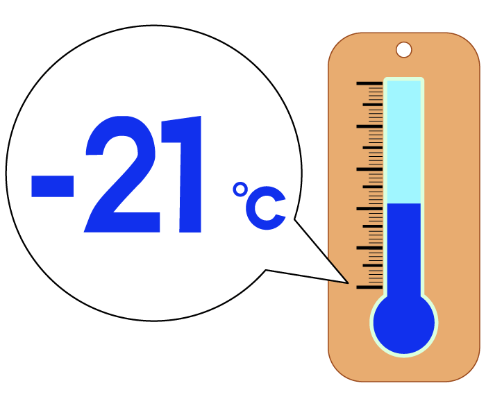 -21度の温度計のイラスト