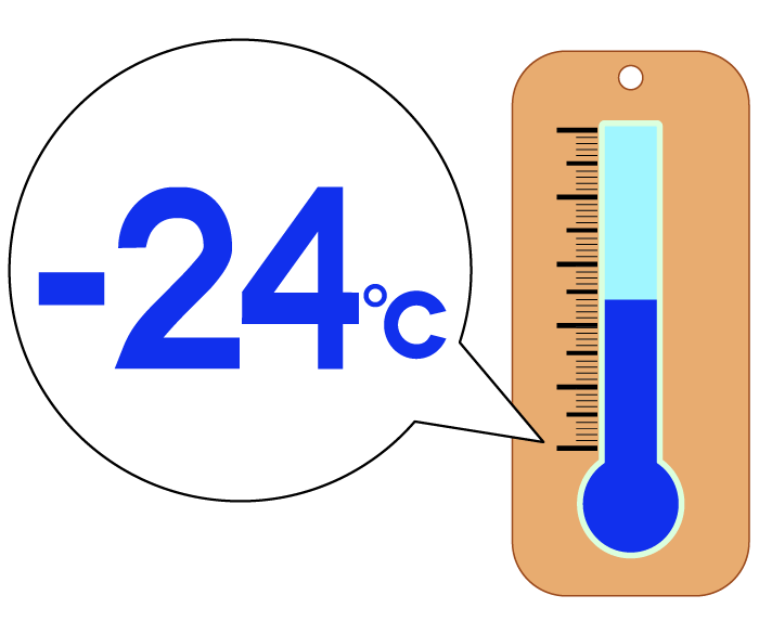 -24度の温度計のイラスト