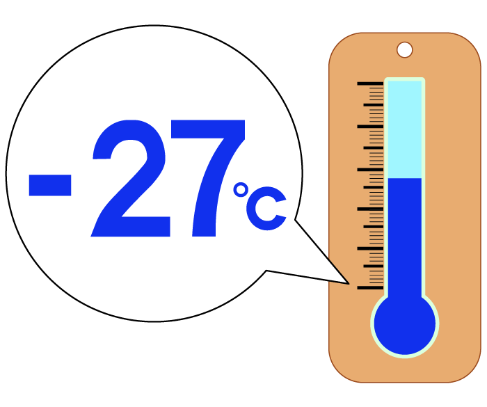 -27度の温度計のイラスト