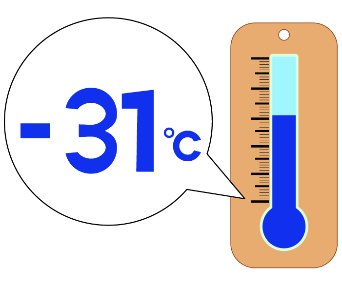 -31度の温度計のイラスト