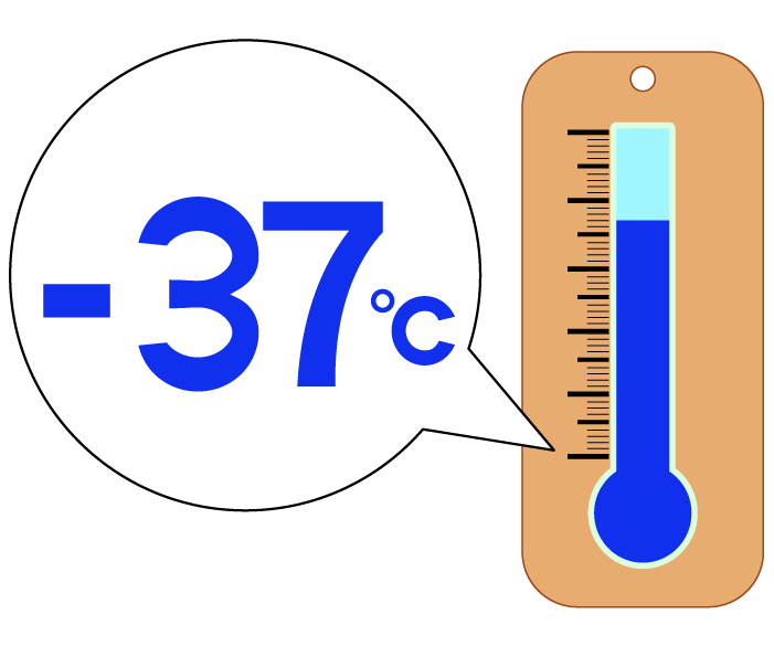 -37度の温度計のイラスト