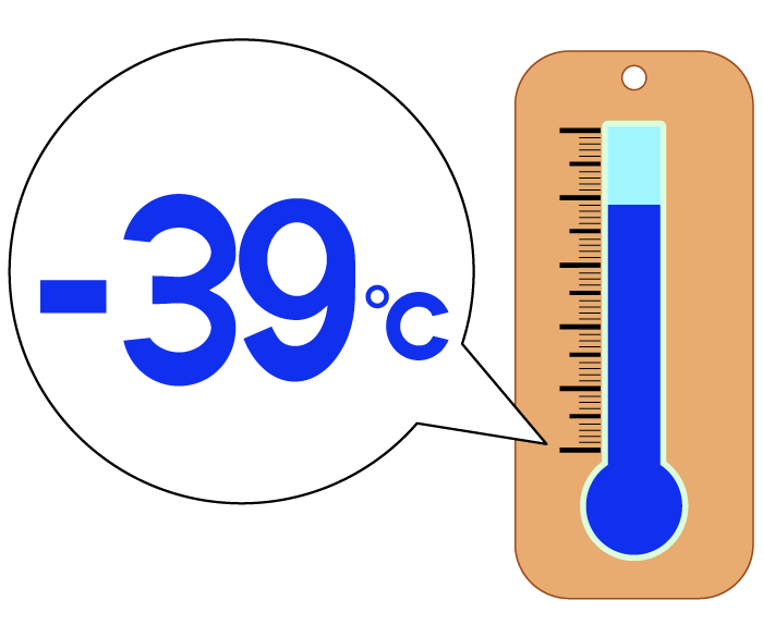 -39度の温度計のイラスト