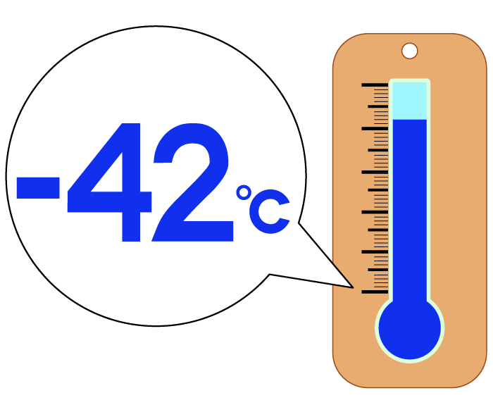 -42度の温度計のイラスト