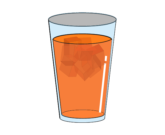 シンプルなオレンジジュースのイラスト