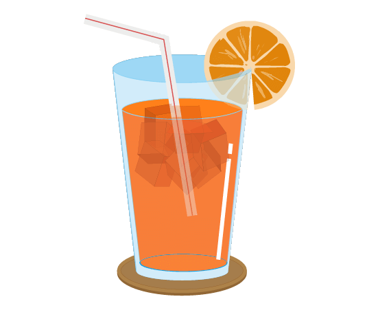 可愛いオレンジジュースのイラスト