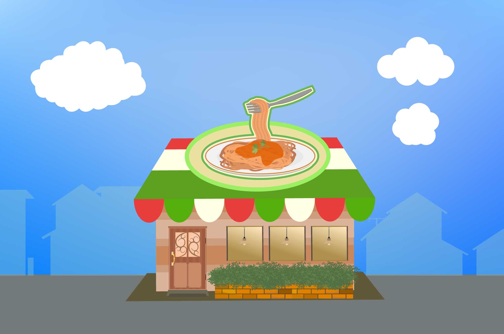 かわいいパスタ屋さんのフリーイラスト素材 チコデザ